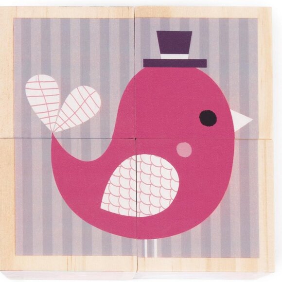 Janod My First Blocks Babies Animal  -  (4 wooden cubes) Brand New - Picture 9 of 14